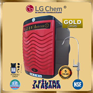 Lg Chem Gold Series Si̇yah-kirmizi Pompali 12 Li̇tre 7 Fi̇ltre 14 Aşama 90 Gpd Membranli Su Aritma Ci̇hazi