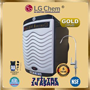 Lg Chem Gold Series Si̇yah-beyaz Pompali 12 Li̇tre 7 Fi̇ltre 14 Aşama 90 Gpd Membranli Su Aritma Ci̇hazi