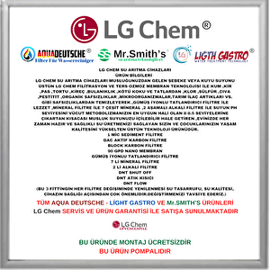 Lg Chem Platinum Pompali & Ücretsi̇z Montajli 10 Litre 7 Filtre 14 Aşama 90 Gpd Nano Membranli Su Arıtma Cihazı