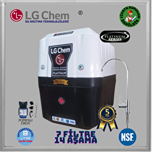 Lg Chem Platinum Pompali & Ücretsi̇z Montajli 8 Litre 7 Filtre 14 Aşama 90 Gpd Nano Membranli Su Arıtma Cihazı