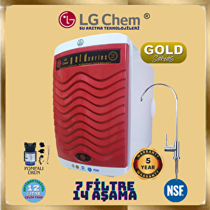 Lg Chem Gold Series Beyaz-kirmizi Pompali 12 Li̇tre 7 Fi̇ltre 14 Aşama 90 Gpd Membranli Su Aritma Ci̇hazi