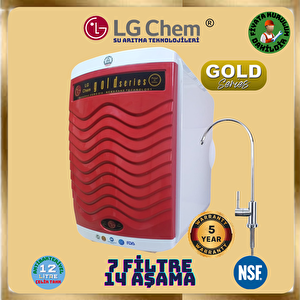 Lg Chem Gold Series Kirmizi-beyaz Ücretsi̇z Montaj 12 Li̇tre 7 Fi̇ltre 14 Aşama 90 Gpd Membranli Su Aritma Ci̇hazi
