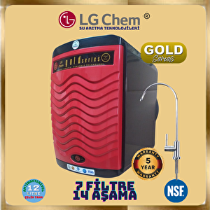 Lg Chem Gold Series Kirmizi 12 Li̇tre 7 Fi̇ltre 14 Aşama 90 Gpd Membranli Su Aritma Ci̇hazi