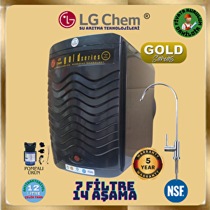 Lg Chem Gold Series Pompali & Ücretsi̇z Montajli Si̇yah 12 Li̇tre 7 Fi̇ltre 14 Aşama 90 Gpd Membranli Su Aritma Ci̇hazi