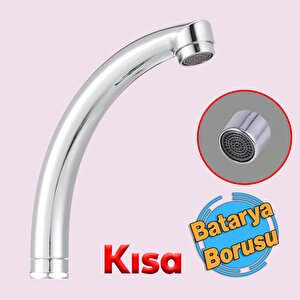 Lavabo Mutfak Musluk Batarya Kuğu Metal Lüks Evye Borusu Krom Su Kısa 360° Dönen Kaliteli Dayanıklı