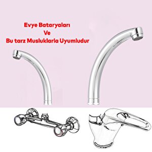 Lavabo Mutfak Musluk Batarya Kuğu Metal Lüks Evye Borusu Krom Su Kısa 360° Dönen Kaliteli Dayanıklı