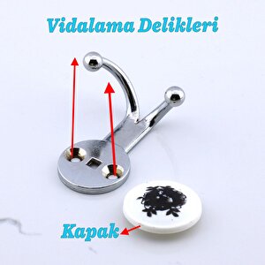 Misket 5 Adet Gümüş Vestiyer Dolap Askılık Askılığı Duvar Banyo Mutfak Elbise Kıyafet Askısı Krom