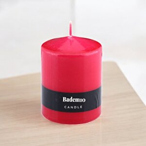 Baton Mum Kırmızı Silindir Dekoratif Mumu Kandil Hediyelik Fitilli Mumlar Şamdan Kokusuz 6 X 8 Cm