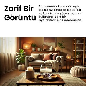 Toz Mum 250 Gr Dekoratif Mumu Kandil Hediyelik Fitilli Mumlar Şamdan Turkuaz Elma Kokulu