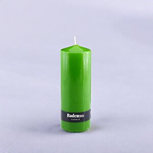 Baton Mum Yeşil Silindir Dekoratif Mumu Kandil Hediyelik Fitilli Mumlar Şamdan Kokusuz 6 X 17 Cm