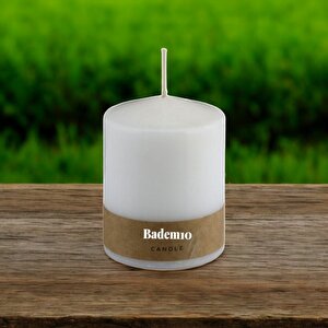 Baton Mum Beyaz Silindir Dekoratif Mumu Kandil Hediyelik Fitilli Mumlar Şamdan Kokusuz 6 X 8 Cm