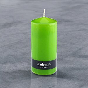 Baton Mum Yeşil Silindir Dekoratif Mumu Kandil Hediyelik Fitilli Mumlar Şamdan Kokusuz 6 X 13 Cm