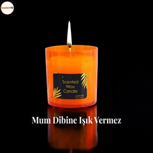 Kokulu Mum Dekoratif Kavanoz Turuncu Renk Plastik Bardak Mumluk Kandil Hediyelik Kokulu Mumlar