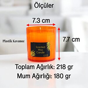 Kokulu Mum Dekoratif Kavanoz Turuncu Renk Plastik Bardak Mumluk Kandil Hediyelik Kokulu Mumlar