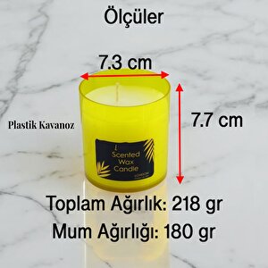 Kokulu Mum Dekoratif Kavanoz Sarı Renk Plastik Bardak Mumluk Kandil Hediyelik Kokulu Mumlar