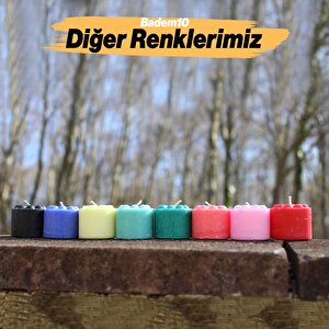 Baton Mum Mini 6'lı Mavi Silindir Dekoratif Mumu Kandil Hediyelik Fitilli Mumlar Şamdan Kokusuz