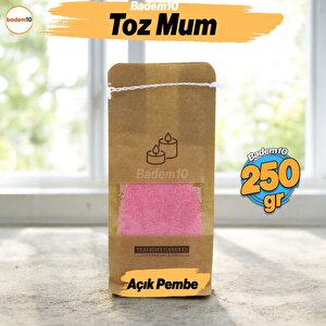 Toz Mum 250 Gr Dekoratif Mumu Kandil Hediyelik Fitilli Mumlar Şamdan Açık Pembe Kokusuz