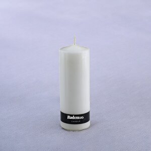 Baton Mum Beyaz Silindir Dekoratif Mumu Kandil Hediyelik Fitilli Mumlar Şamdan Kokusuz 6 X 17 Cm