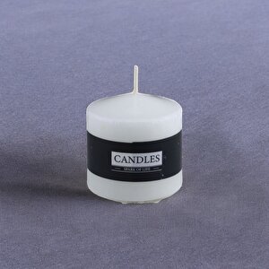 Baton Mum Beyaz Silindir Dekoratif Mumu Kandil Hediyelik Fitilli Mumlar Şamdan Kokusuz 6 X 6 Cm