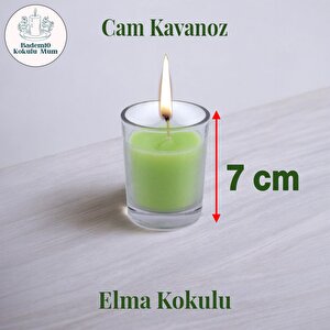 Kokulu Mum Dekoratif Mini Cam Kavanoz Bardak Mumluk Kandil Hediyelik Yeşil Elma Nane Kokulu Mumlar