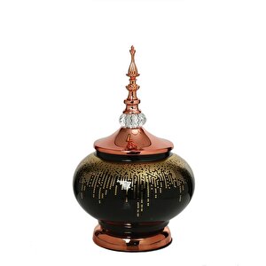 Amber Bronz Kapaklı Vazo 30 Cm Ak.je0021