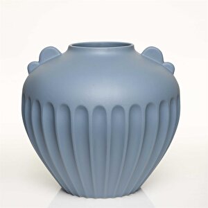 Antıque Mavi Vazo Kısa 27*27*24 Cm Ak.jl0057