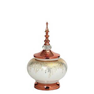 Sultan Bronz Kapaklı Vazo Ak.je0030