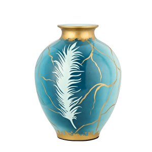 Plume Mavi Seramik Vazo 33 Cm Ak.wlt0540