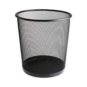 | Metal Perfore Çöp Kovası, Büyük Boy, Siyah, 12 Litre, Paslanmaz Metal