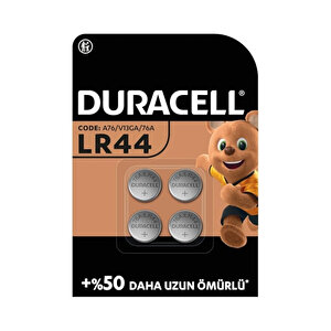 Duracell | Lr44 Alkalin Düğme Pil, 1.5v, 4'lü Paket, Uzun Ömürlü Güç, Oyuncaklar Ve Hesap Makineleri İçin