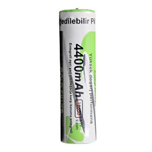 Şarj Edilebilir Pil 18650 Kodlu 4400 Mah 3.7 Volt Li-on Batarya Akü Şarjlı 1 Adet