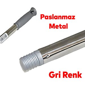 Metal Sap Sillgech Krom Renk Kalın Fırça Sapı Süpürge Çekpas Standart Metal Sap 120 Cm
