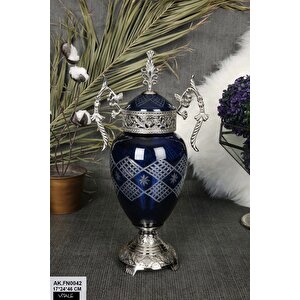 Eskitme Kapaklı Cam Vazo Ak.fn0042