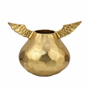 Gold Dekoratif Kanatlı Vazo 30*11*21 Cm Ak.iu0345