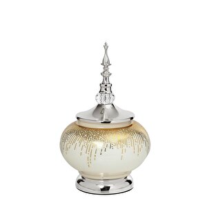 Sultan Silver Kapaklı Vazo Ak.je0029