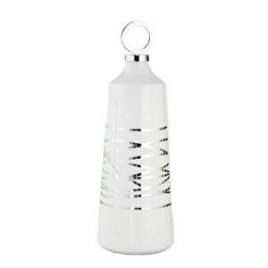 Arctic Seramik Vazo Silver 19x19x59 Cm Ak.ix0204