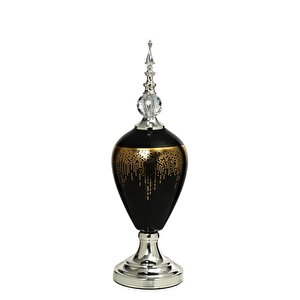 Amber Silver Kapaklı Vazo 54 Cm Ak.je0010