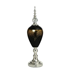Amber Silver Kapaklı Vazo 60 Cm Ak.je0009
