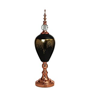 Amber Bronz Kapaklı Vazo 60 Cm Ak.je0011
