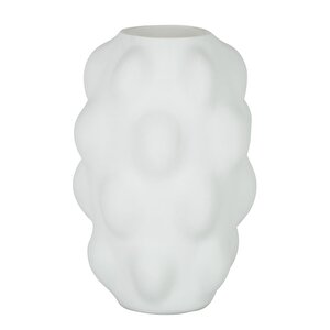 Beyaz Kabarcık Cam Vazo 1 21,5*21,5*32 Cm Ak.jk0029