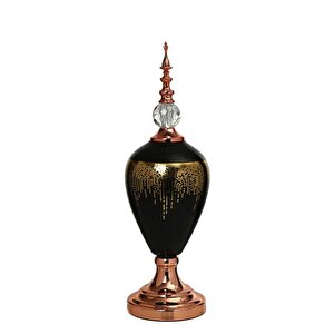 Amber Bronz Kapaklı Vazo 54 Cm Ak.je0012
