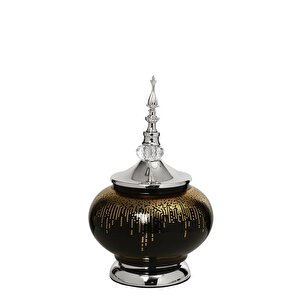 Amber Silver Kapaklı Vazo 30 Cm Ak.je0020