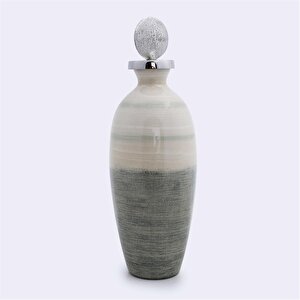 Sage Cam Metal Taş Kapaklı Şişe 16*16 Cm
