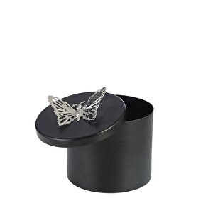 Mat Siyah Çiçek Kutu Mumluk 9*11,5 Cm Ak.ja0192