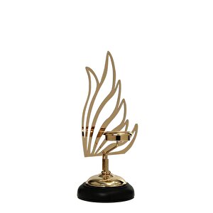 Kuğu Mumluk Gold 32 Cm Ak.je0080