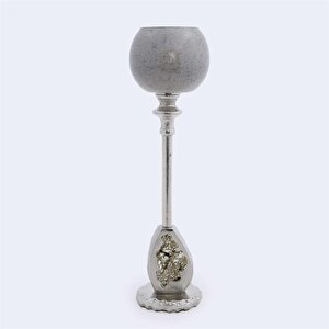 Tarnıshed Cam Metal Mumluk 11*11 Cm
