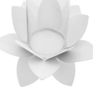 Şiva Nilüfer Metal Mumluk 18x13 Cm Ak.fq0034