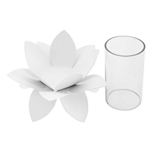 Vitale Şiva Nilüfer Metal Mumluk 18x13 Cm Ak.fq0034