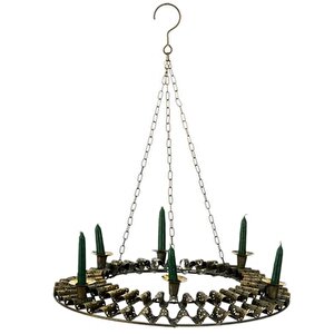 Vitale Eskitme Metal Oval Altılı Mumluk 47x7 Cm Ak.dm0001