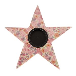 Şiva Çiçek Desenli Yıldız T-light Pembe 17x4 Cm Ak.fq0011
